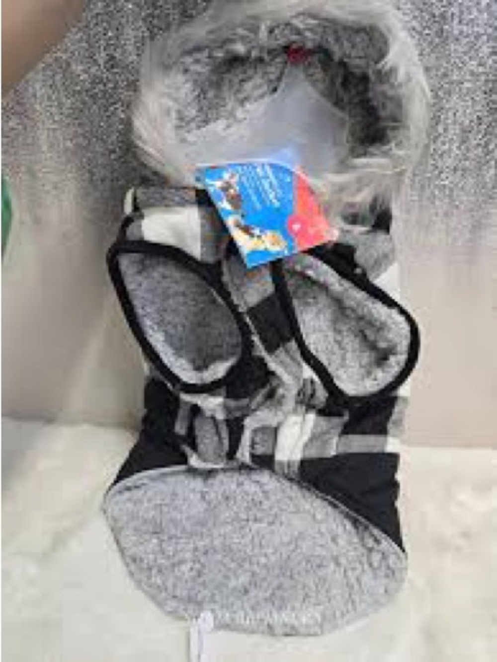 Cozy Fleece-Lined Black & Gray Dog Hoodie